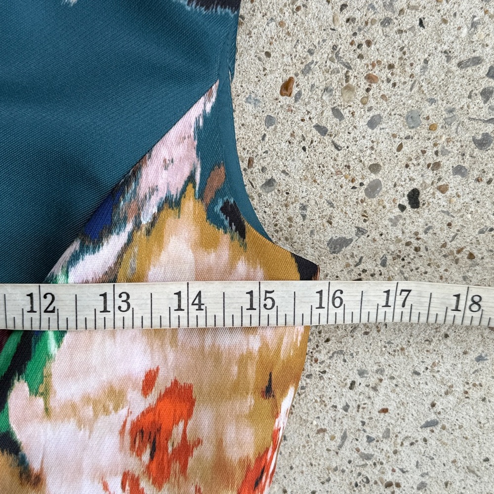 Anthropologie Moulinette Soeurs Baikal Teal Floral Tea Length Fit & Flare Size 2 - Picture 11 of 14
